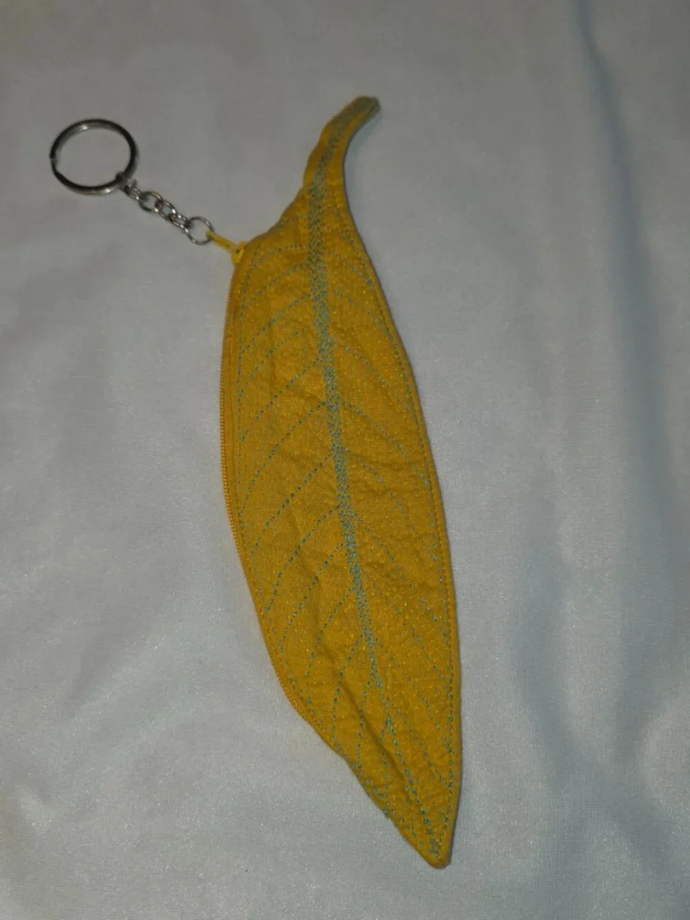 Leaf Keychain Purse Bag Charm Botanical Gardencore Cloth Soft Handbag Accessory